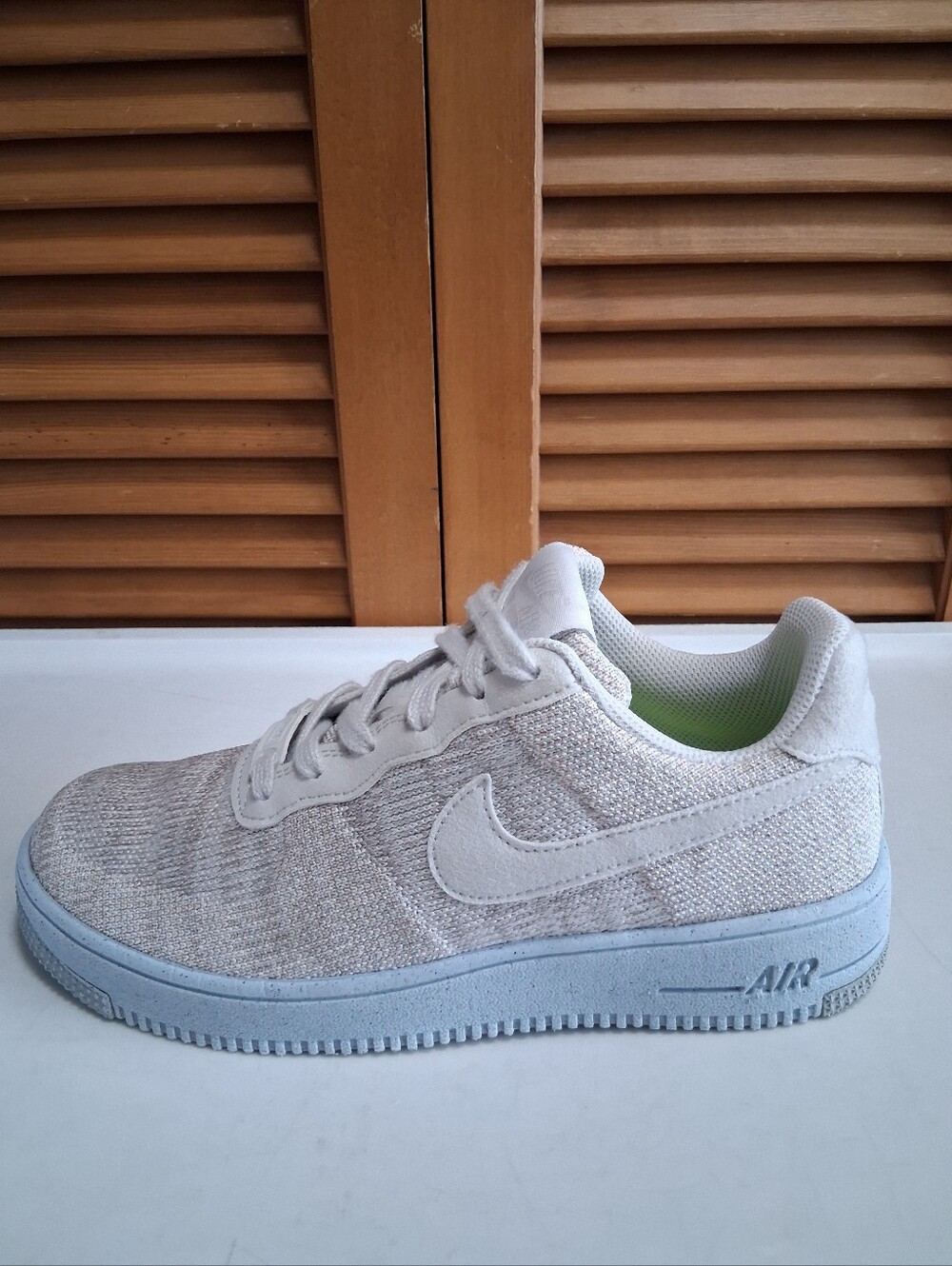 Nike Air Force 1 Crater Flyknit GS White Photon Dust - Size: 6.5Y